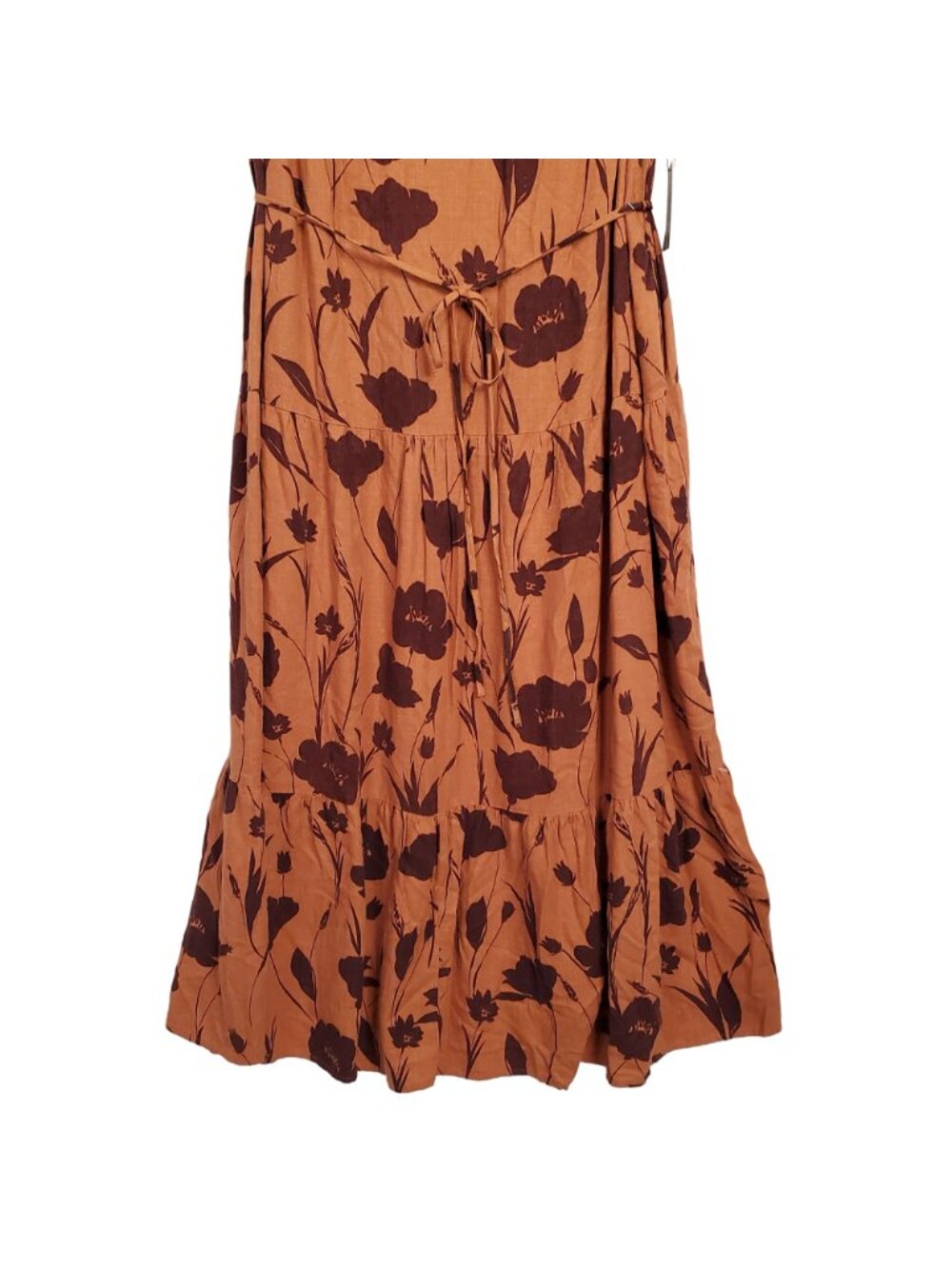 Simply Vera Wang NWT Sz 2X Dress Rayon Linen Tiered Ruffle Skirt Lined Maxi Full - Picture 5 of 16